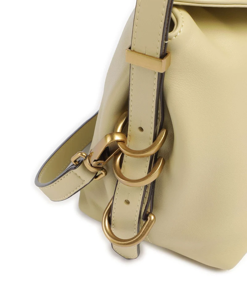 Pinko Saddle Horizontal Mini Schultertasche giallo vaniglia/antique gold