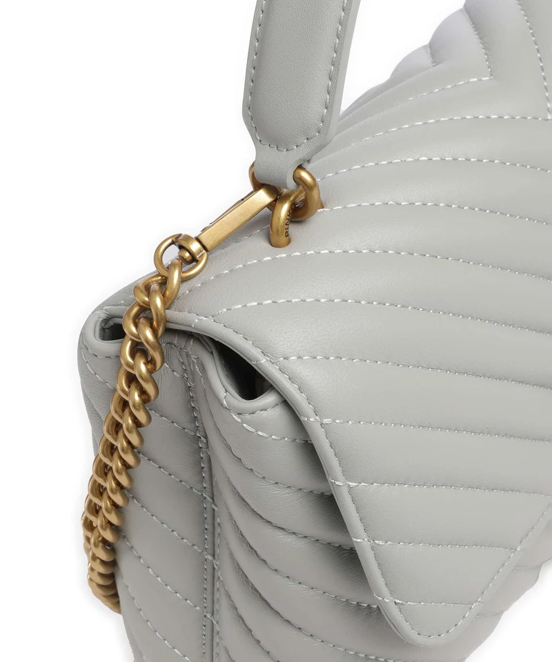 Pinko Love Lady Puff Classic Handtasche grigio perla/antique gold