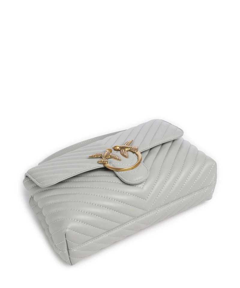 Pinko Love Lady Puff Classic Handtasche grigio perla/antique gold