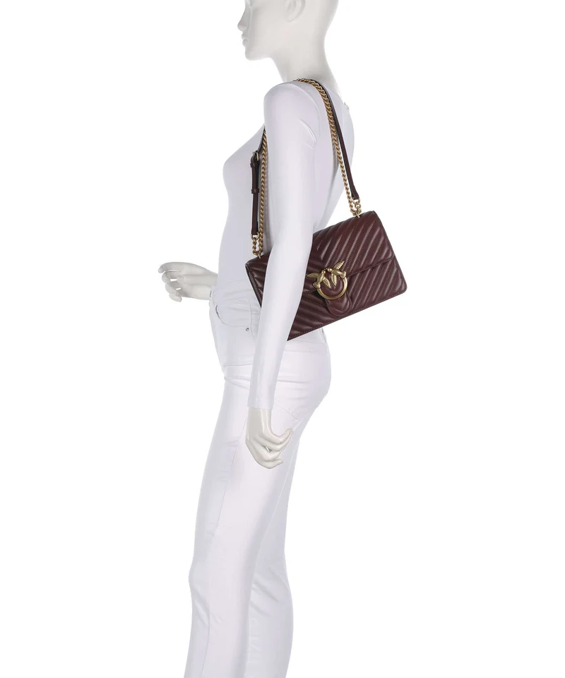 Pinko Love One Classic Schultertasche rosso vino/antique gold