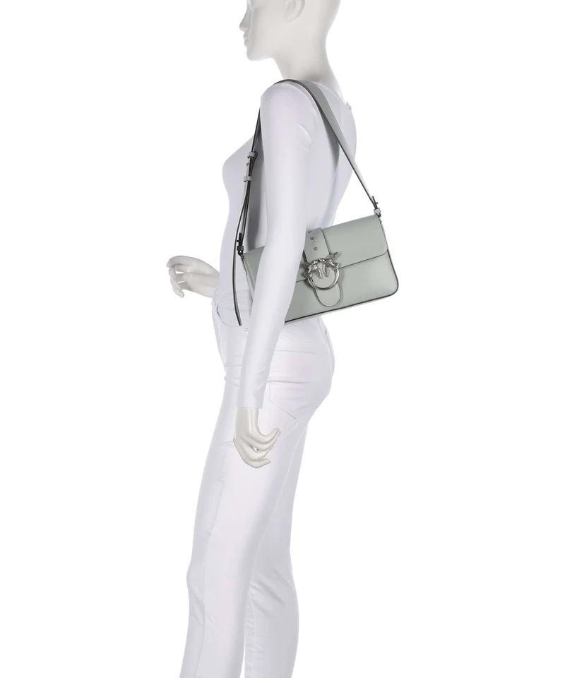 Pinko Love One Classic Slouchy Schultertasche grigio perla/old silver