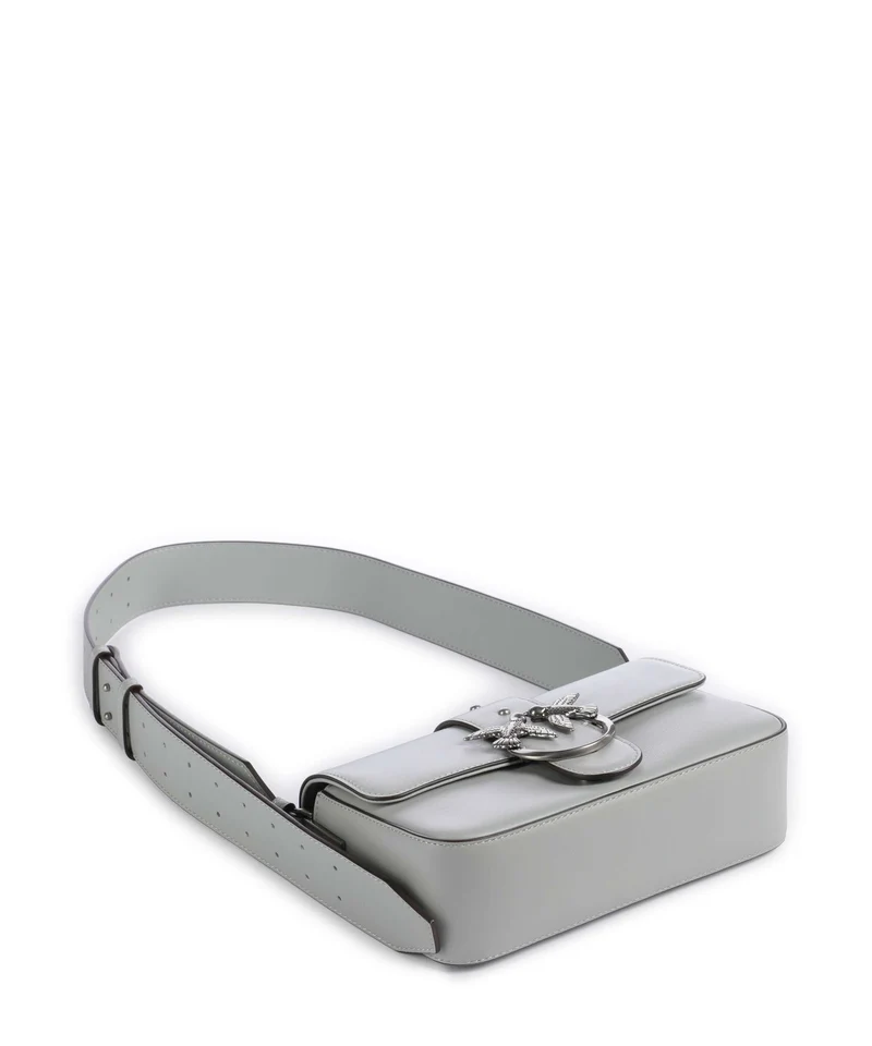 Pinko Love One Mini Slouchy Schultertasche grigio perla/old silver