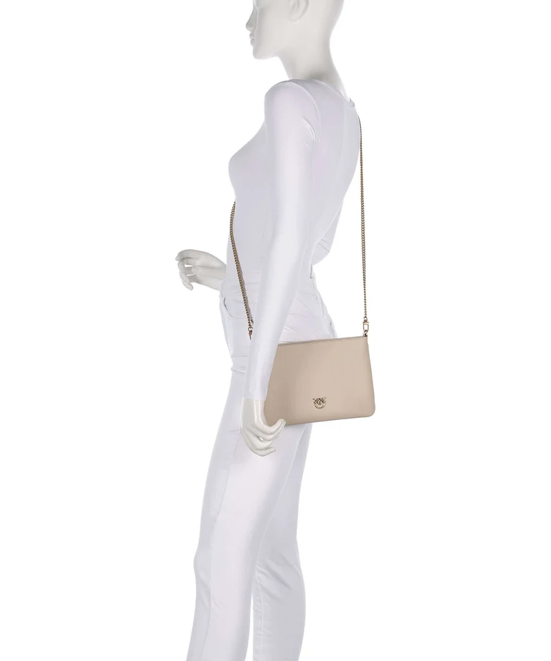 Pinko Flat Classic Umhängetasche beige/grigio fumo/antique gold