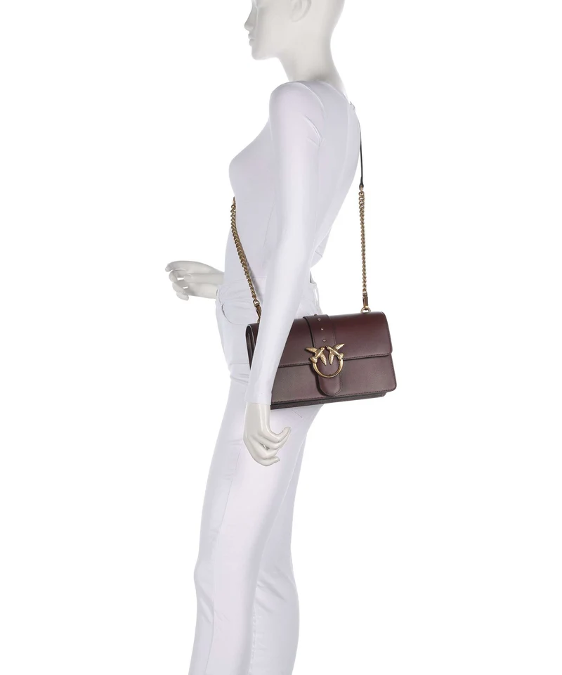 Pinko Love One Classic Umhängetasche rosso vino/antique gold