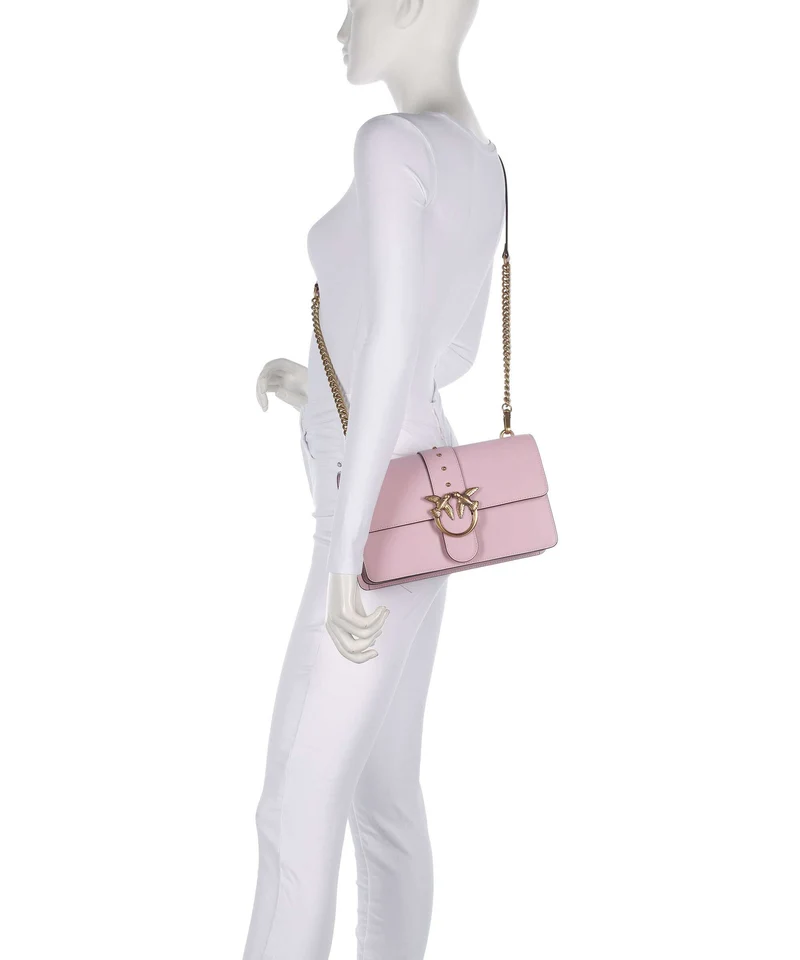 Pinko Love One Classic Umhängetasche rosa chiaro/antique gold