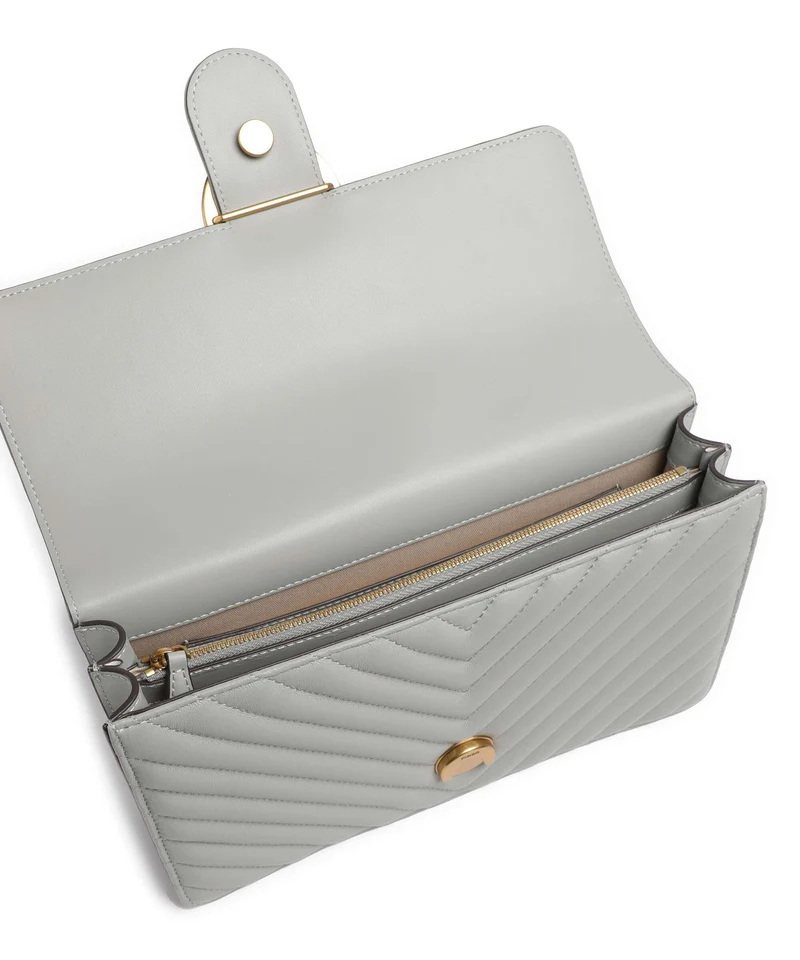 Pinko Love One Classic Schultertasche grigio perla/antique gold