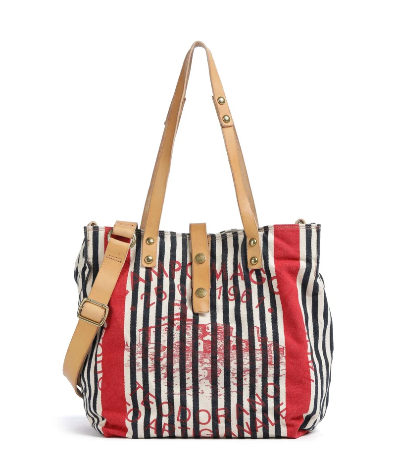 Campomaggi Shopper blue/red/beige