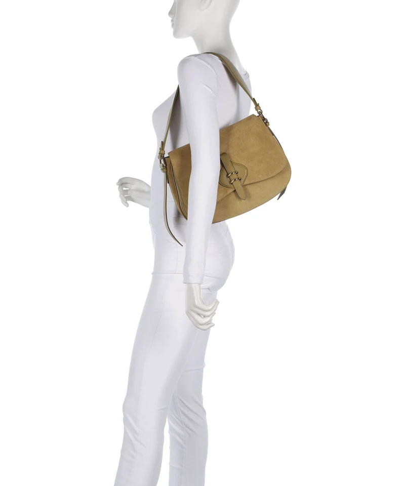 Coccinelle Mavery Suede Schultertasche seagrass