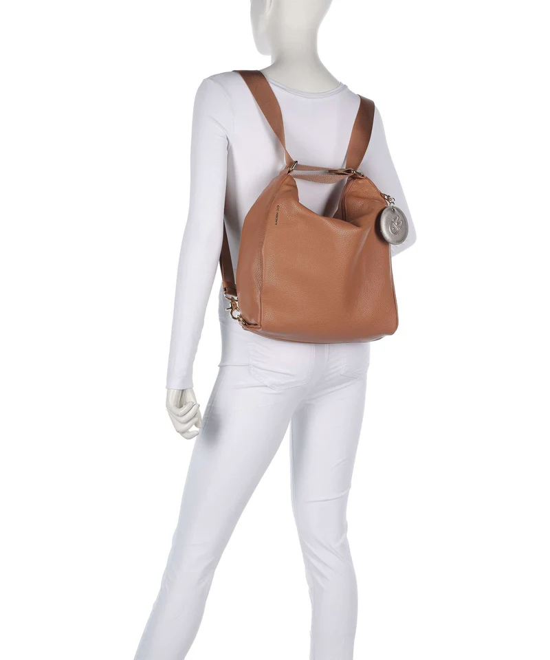 Mandarina Duck Mellow Leather Rucksack-Tasche pecan nut