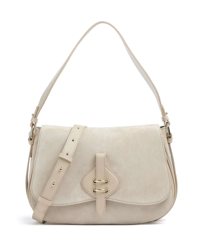 Coccinelle Mavery Suede Schultertasche sandshell