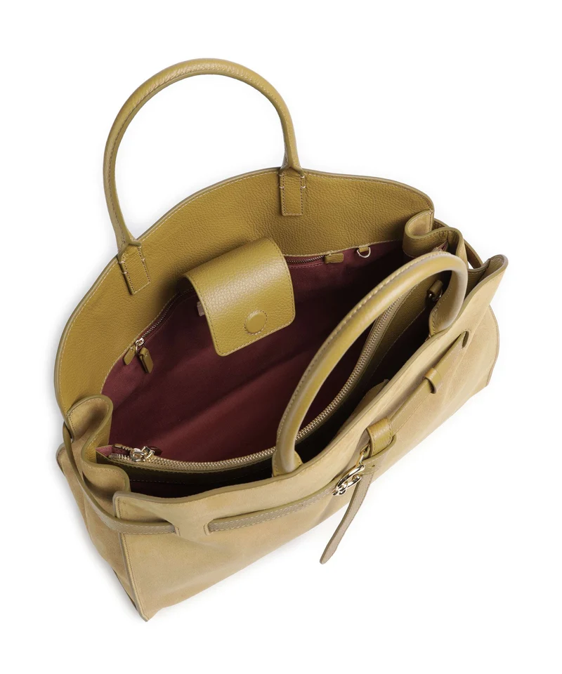 Coccinelle Sabine Suede Handtasche seagrass