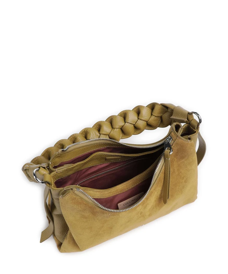 Coccinelle Boheme Suede Schultertasche seagrass