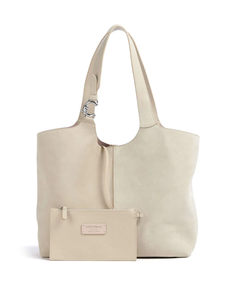 Coccinelle C-Easy Suede Beuteltasche sandshell