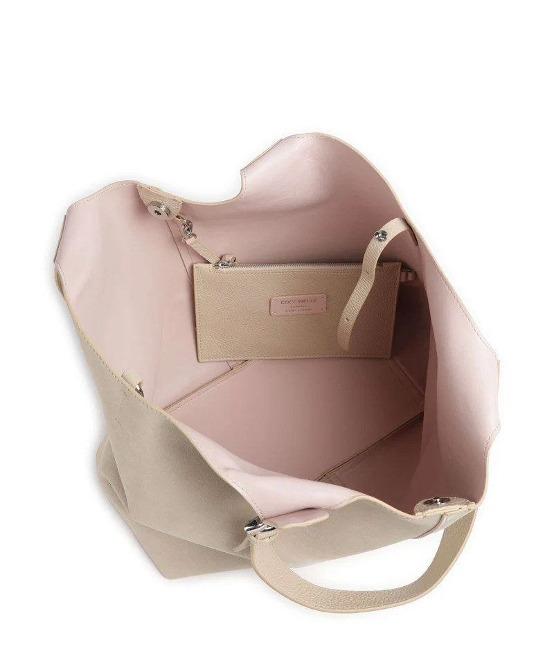 Coccinelle C-Easy Suede Beuteltasche sandshell