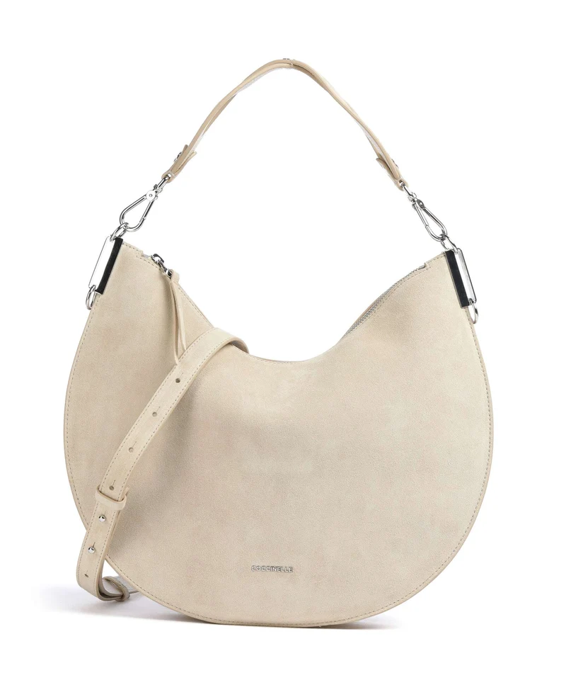 Coccinelle Sunup Suede Schultertasche sandshell