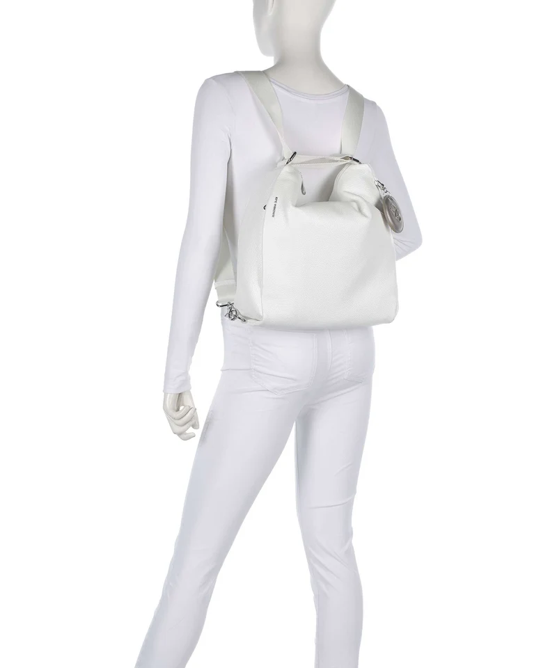 Mandarina Duck Mellow Leather Rucksack-Tasche blanc