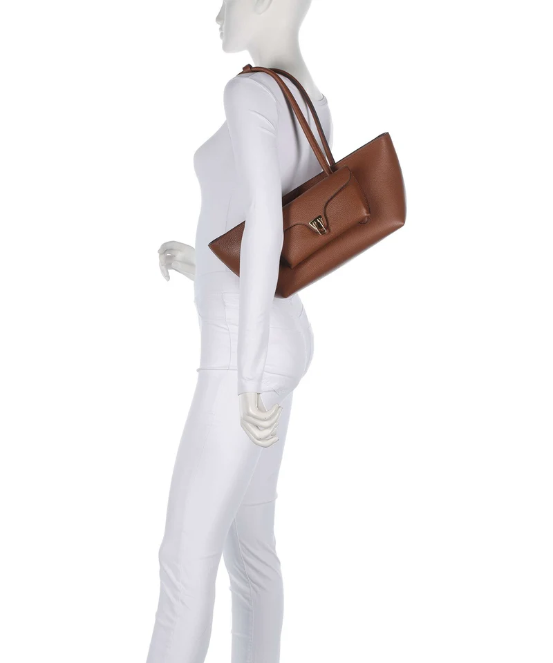 Coccinelle Beat Double Schultertasche cognac