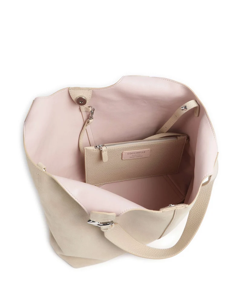 Coccinelle C-Easy Suede Beuteltasche sandshell