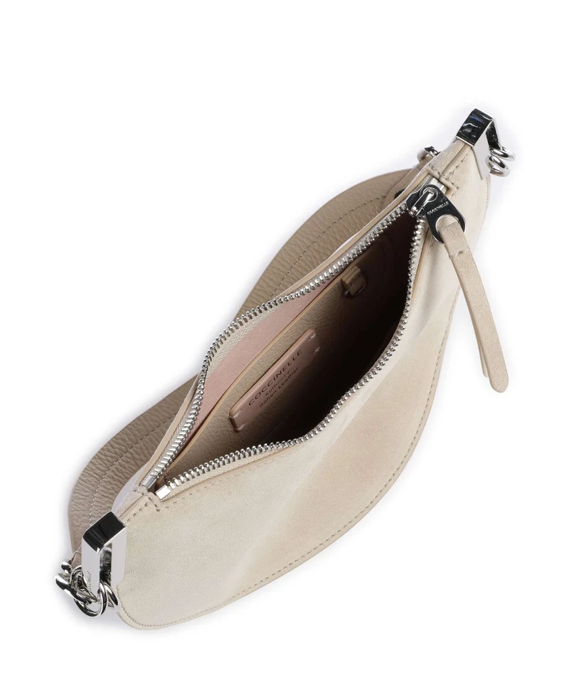 Coccinelle Sunup Suede Schultertasche sandshell