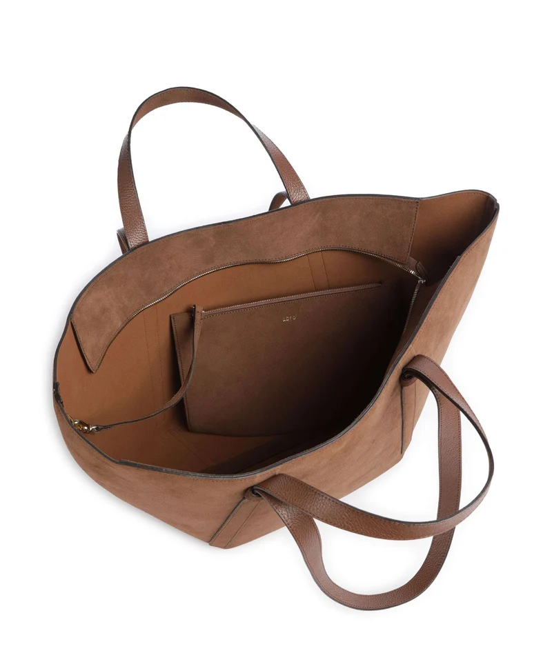 Abro Suede Cosmo Large Shopper wood