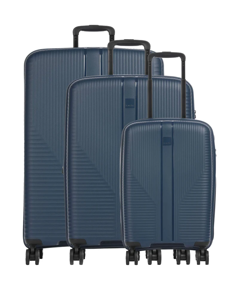 Travelite Air Stripe Slim 4-Rollen Trolley Set navy