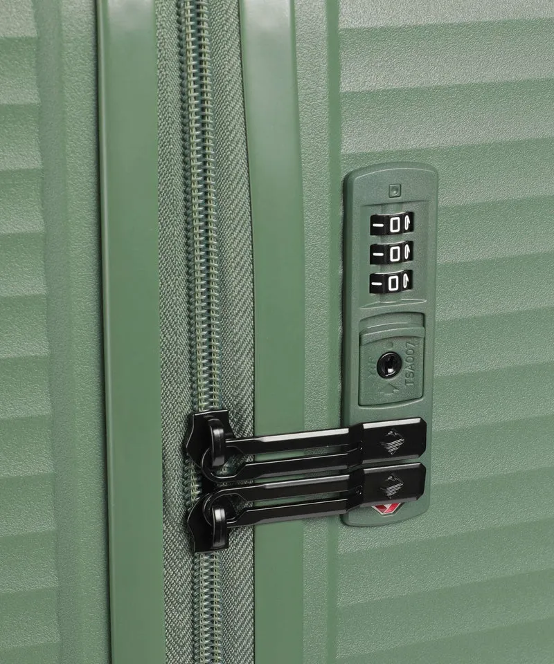Travelite Air Stripe Slim 4-Rollen Trolley Set green