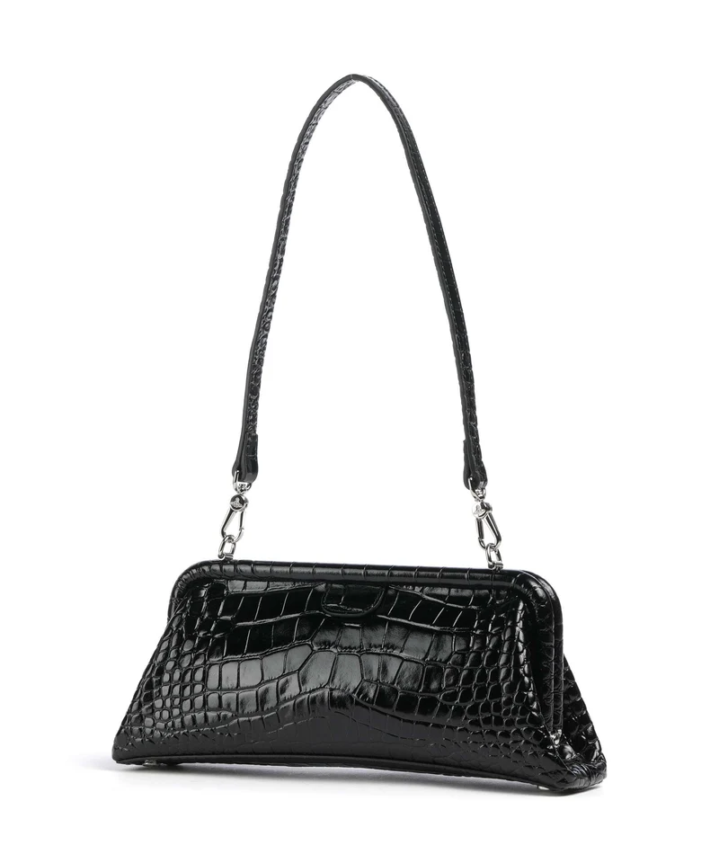 Vivienne Westwood Jane Frame Embossed Croc Schultertasche black