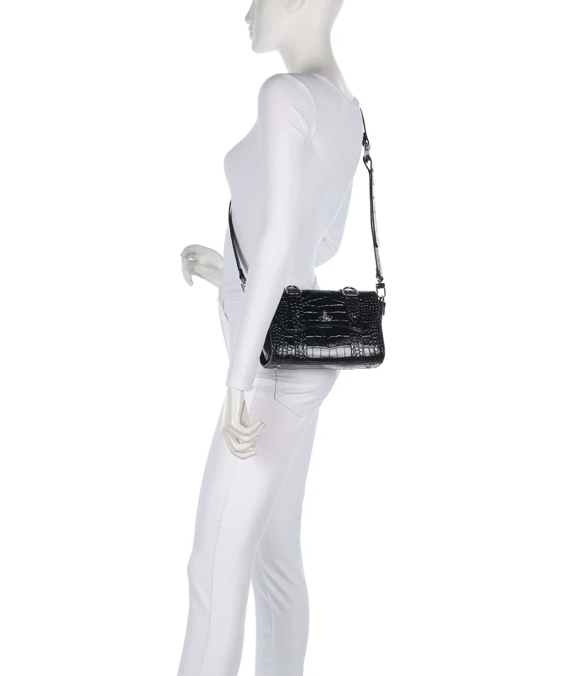 Vivienne Westwood Kimmy Embossed Croc Umhängetasche black