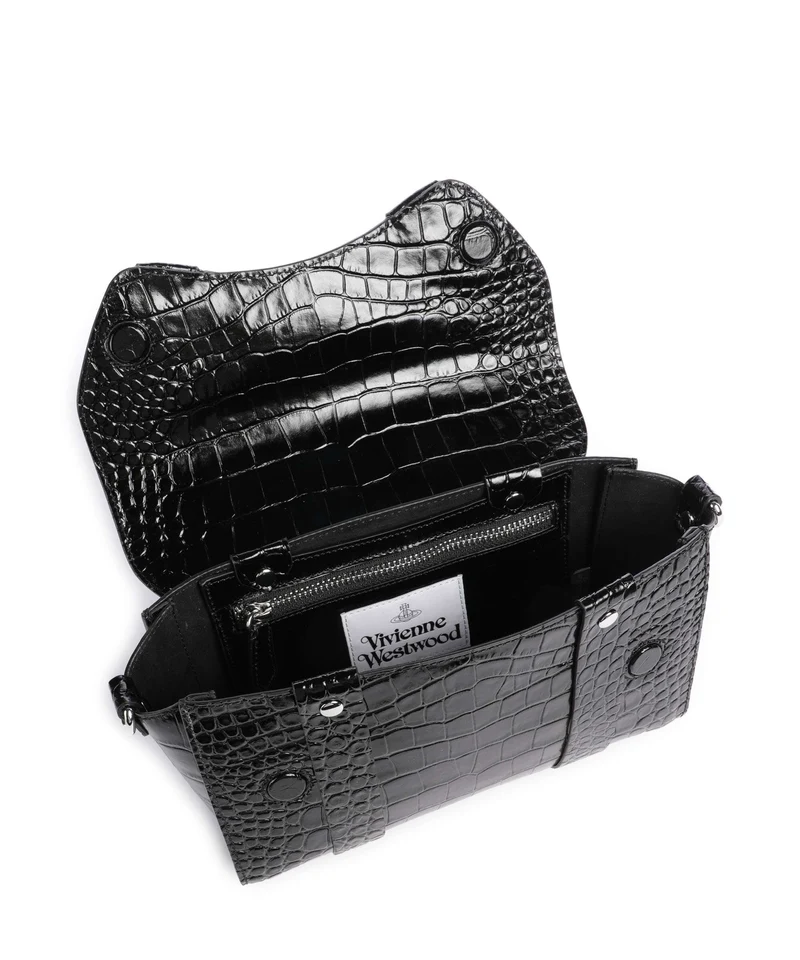 Vivienne Westwood Kimmy Embossed Croc Umhängetasche black