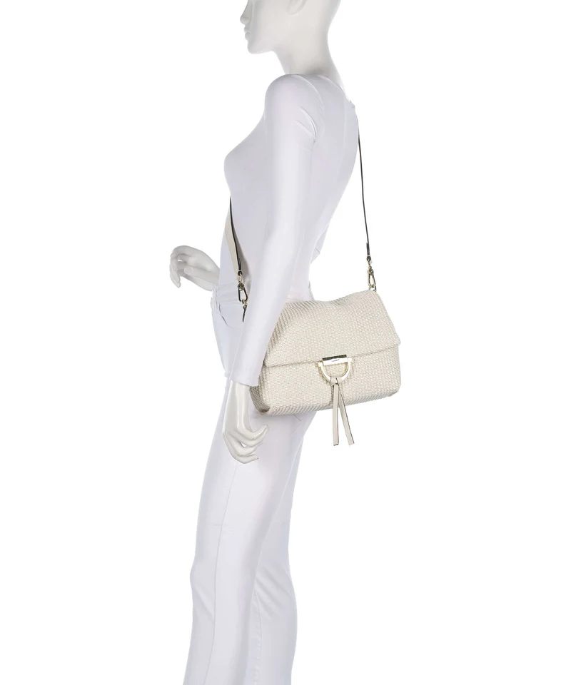 Abro Raffia Classica Temi Medium Schultertasche beige