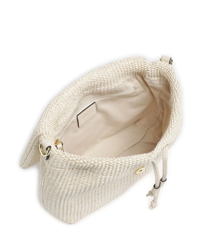 Abro Raffia Classica Temi Medium Schultertasche beige