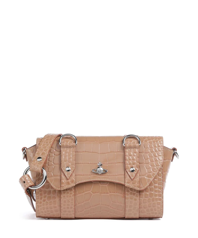 Vivienne Westwood Kimmy Embossed Croc Umhängetasche dusty pink
