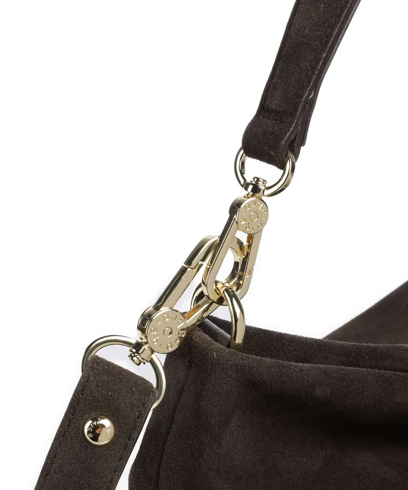 Abro Suede Kaia Beuteltasche dark brown