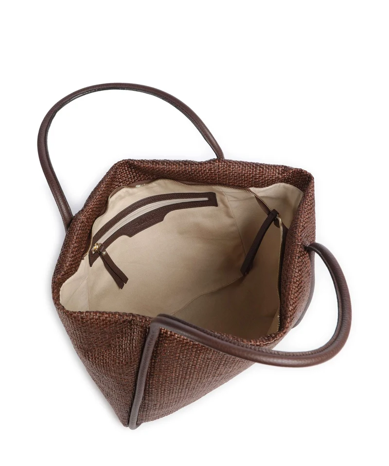 Abro Raffia Intreccio Willow Shopper wood