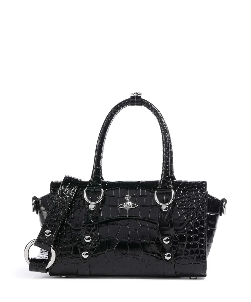Vivienne Westwood Bettina Embossed Croc Mini Handtasche black