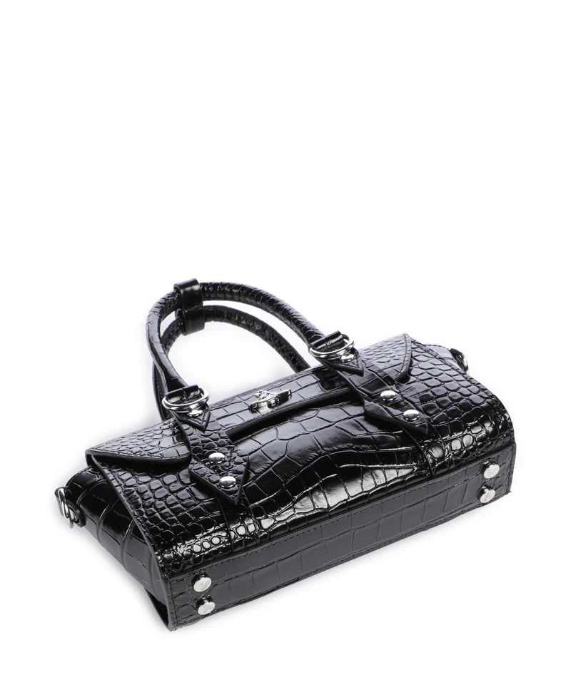 Vivienne Westwood Bettina Embossed Croc Mini Handtasche black