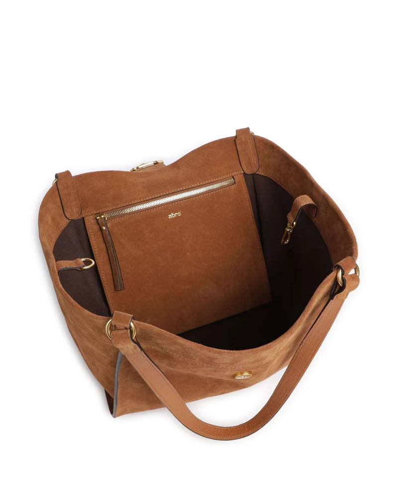 Abro Suede Temi Shopper cuoio