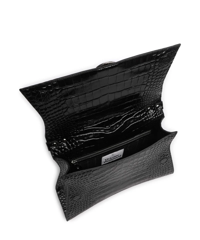 Vivienne Westwood Bianca Embossed Croc M Schultertasche black