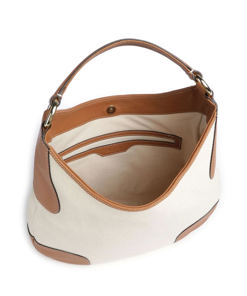 Abro Super Drill Open Air Beuteltasche ivory/cuoio