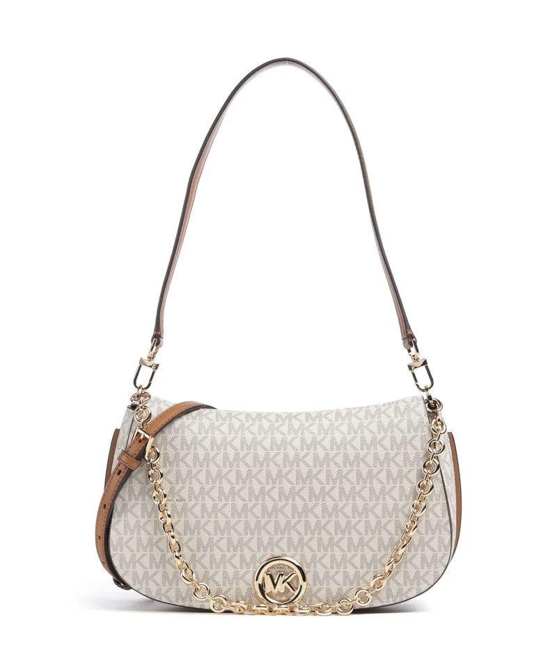 Michael Kors Nolita Medium Schultertasche vanilla/acorn
