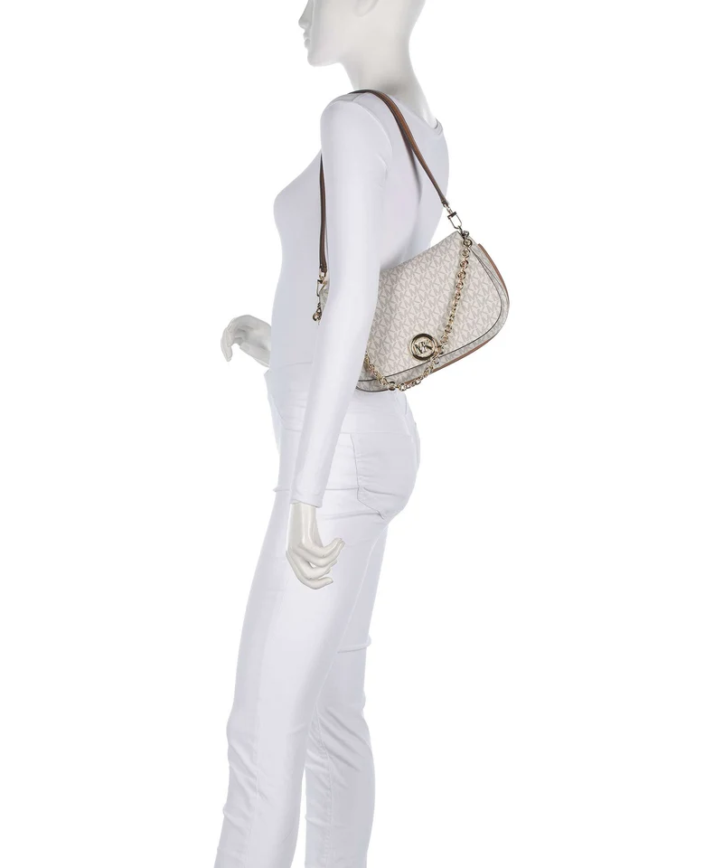 Michael Kors Nolita Medium Schultertasche vanilla/acorn