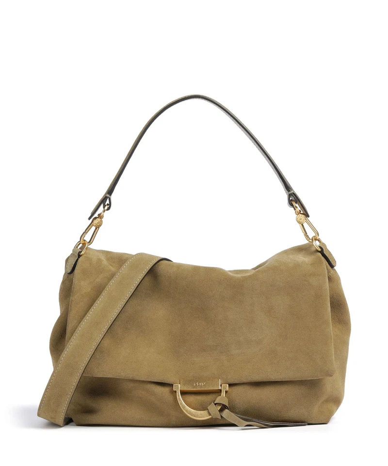 Abro Suede Temi Large Schultertasche mud