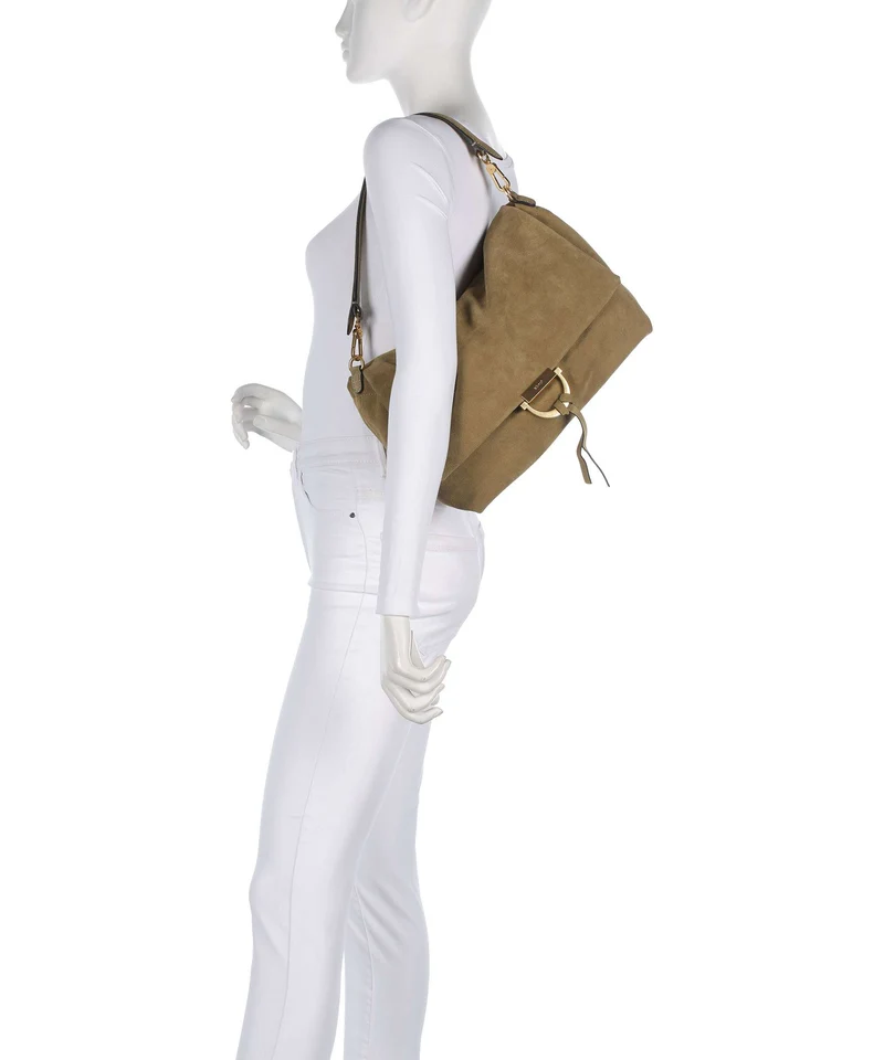 Abro Suede Temi Large Schultertasche mud