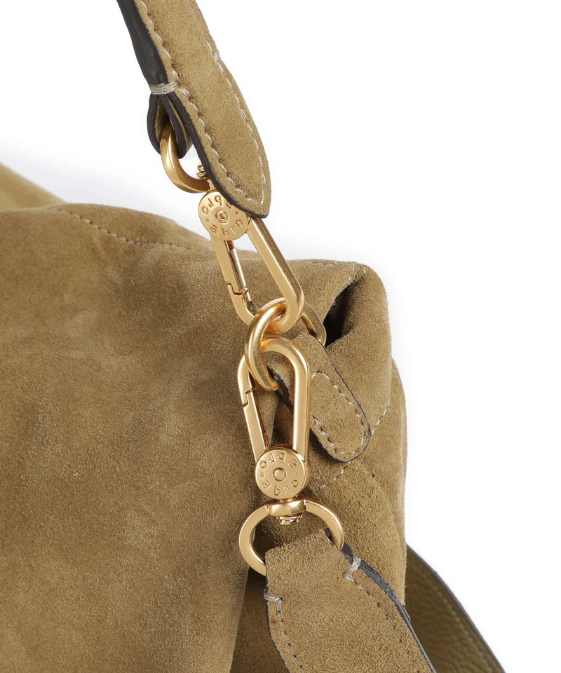 Abro Suede Temi Large Schultertasche mud