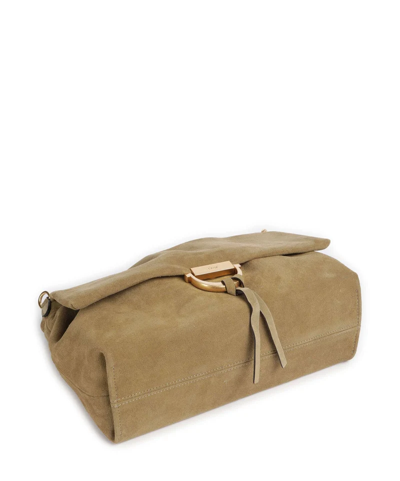 Abro Suede Temi Large Schultertasche mud