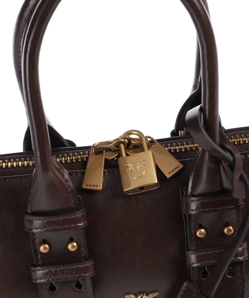 Pinko Bowling Horizontal Handtasche rosso mogano/antique gold