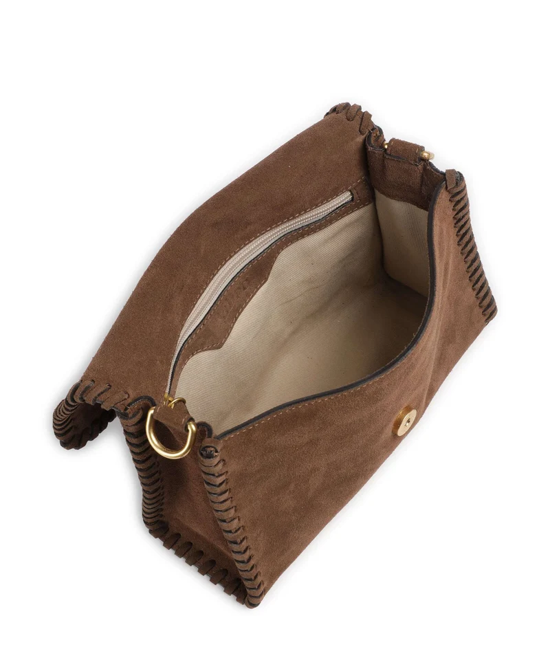 Abro Suede Temi Stitch Schultertasche wood