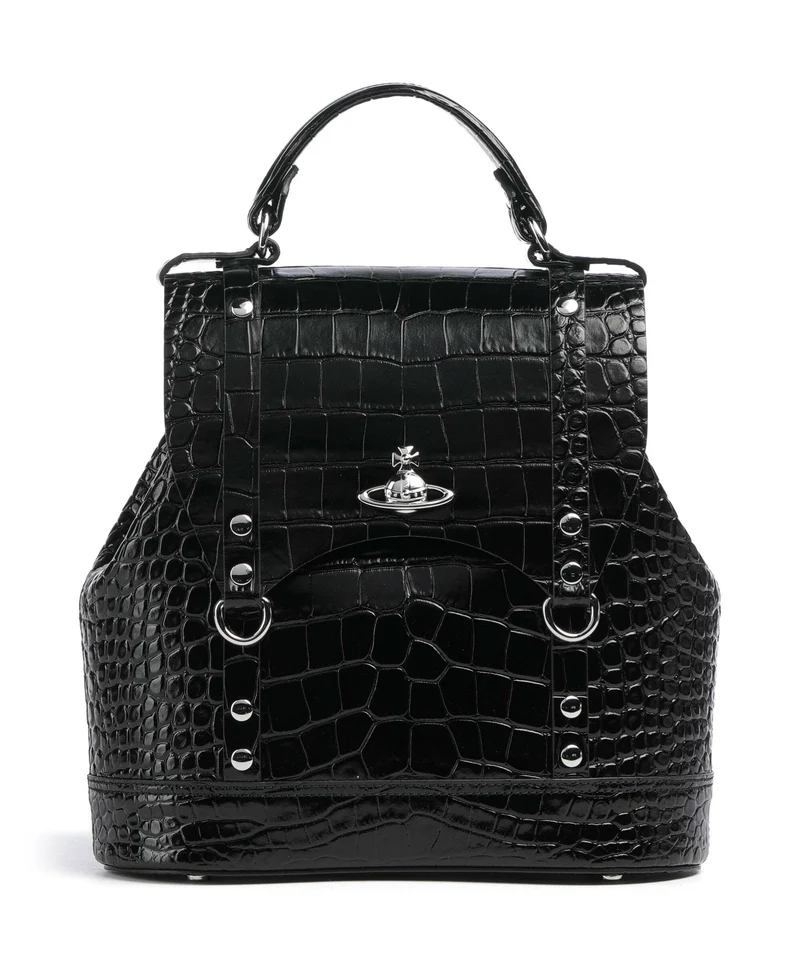 Vivienne Westwood Max Embossed Croc Small Rucksack black