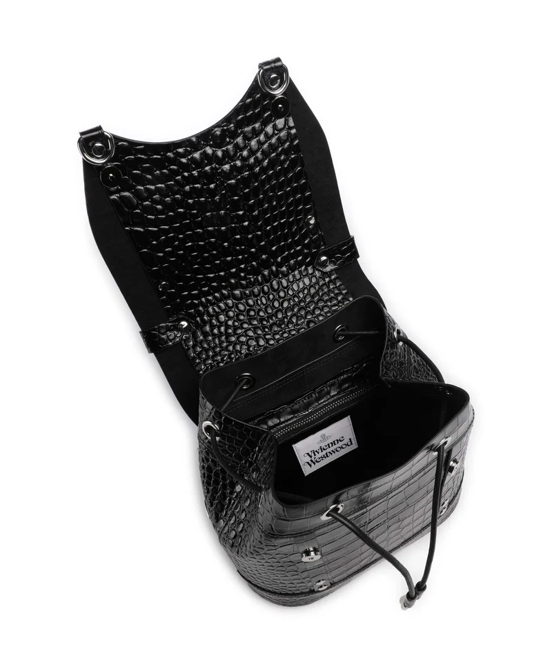 Vivienne Westwood Max Embossed Croc Small Rucksack black
