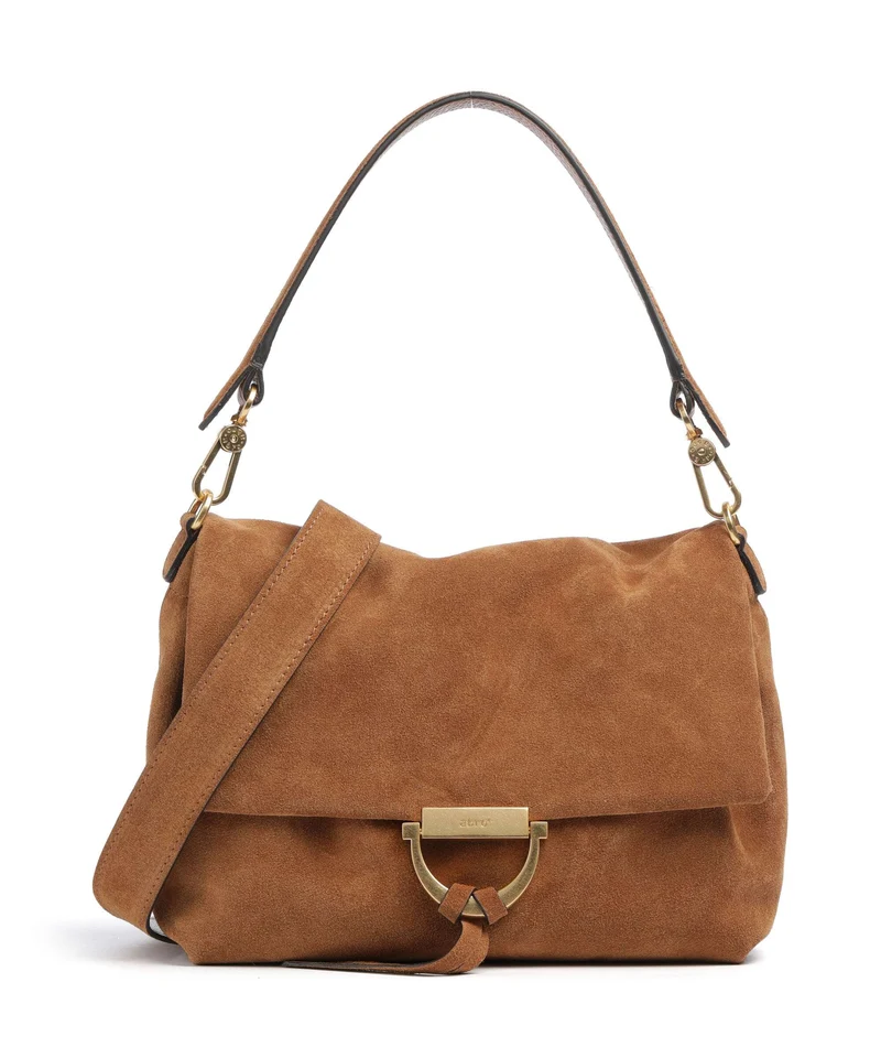 Abro Suede Temi Medium Schultertasche cuoio